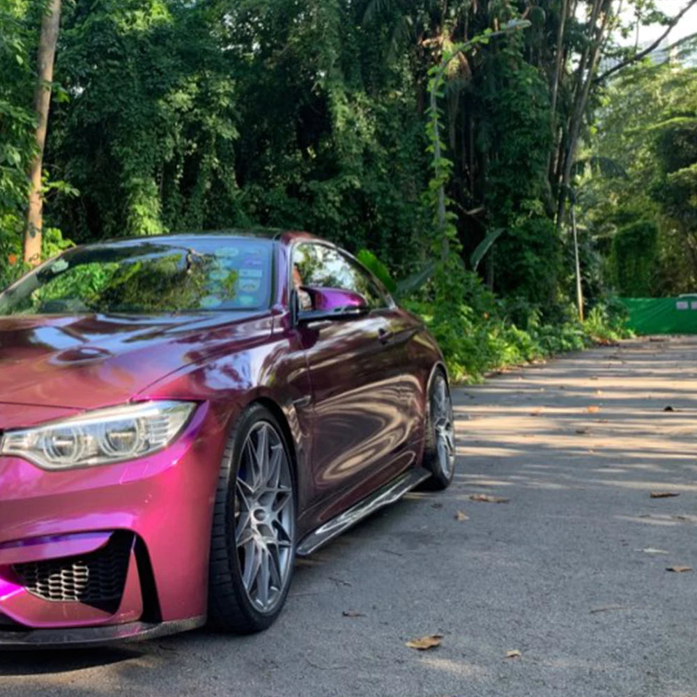 PSM Style Real Carbon Fiber Side Bumper Skirt  Extension Splitter for BMW F80 M3 F82 F83 M4 Coupe 2014 - 2020