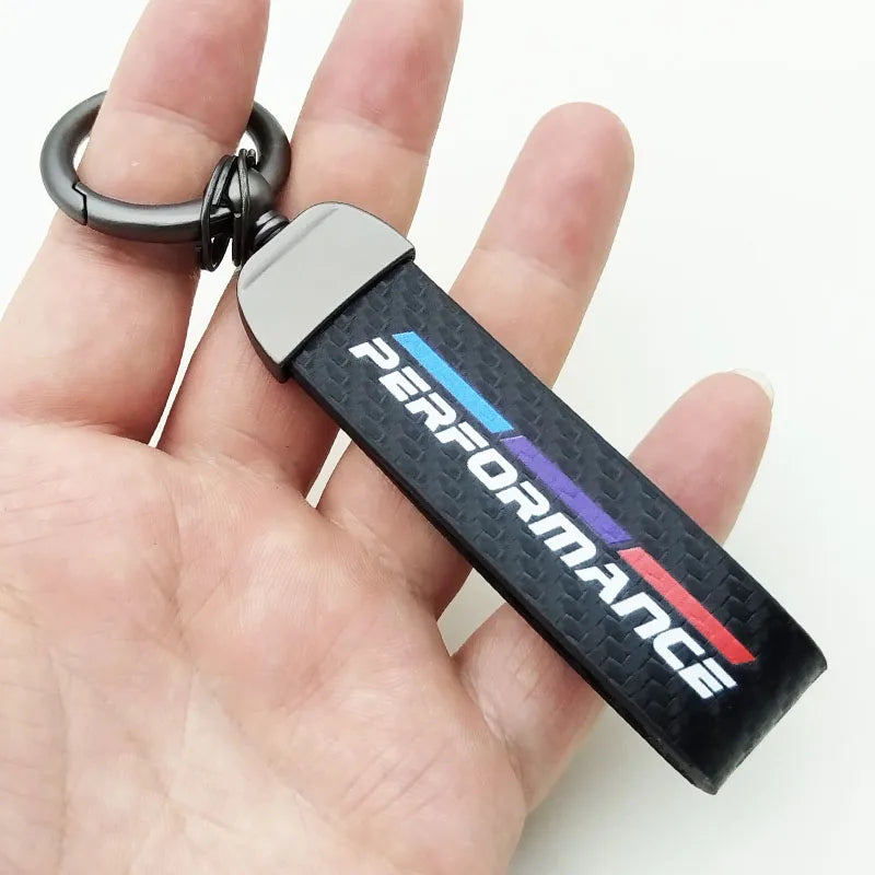 Women Man Nylon Key Ring Leather Car Keychain For BMW Performance E46 E39 E60 F10 F20 F30 F15 F16 Motorcycle Racing Accessories