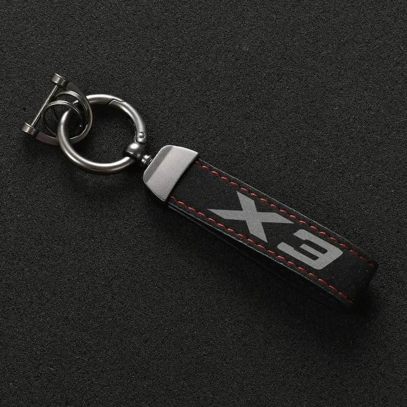 Fashion Suede Leather Car Keychain For BMW X1 X2 X3 F48 E84 U11 E83 F25 G01 X4 X5 X6 X7 E71 E70 F15 GT Auto Keychain Accessories