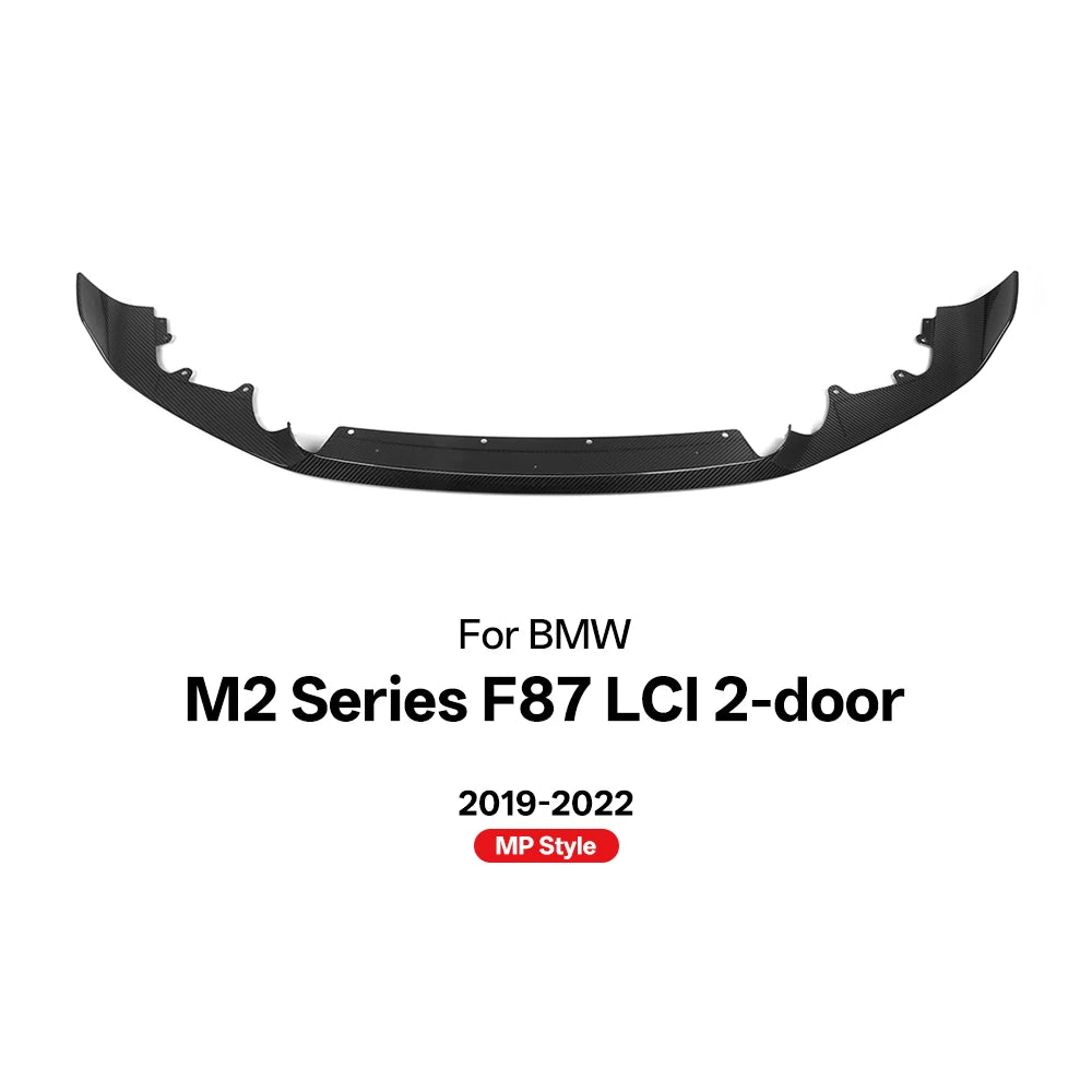 Real Dry Carbon Fiber Front Lip Diffuser Bumper Splitter Lip Body Kits For BMW M2 Series F87 LCI MP Style 2019-2022