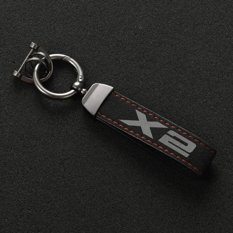 Fashion Suede Leather Car Keychain For BMW X1 X2 X3 F48 E84 U11 E83 F25 G01 X4 X5 X6 X7 E71 E70 F15 GT Auto Keychain Accessories