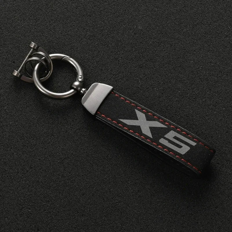 Fashion Suede Leather Car Keychain For BMW X1 X2 X3 F48 E84 U11 E83 F25 G01 X4 X5 X6 X7 E71 E70 F15 GT Auto Keychain Accessories