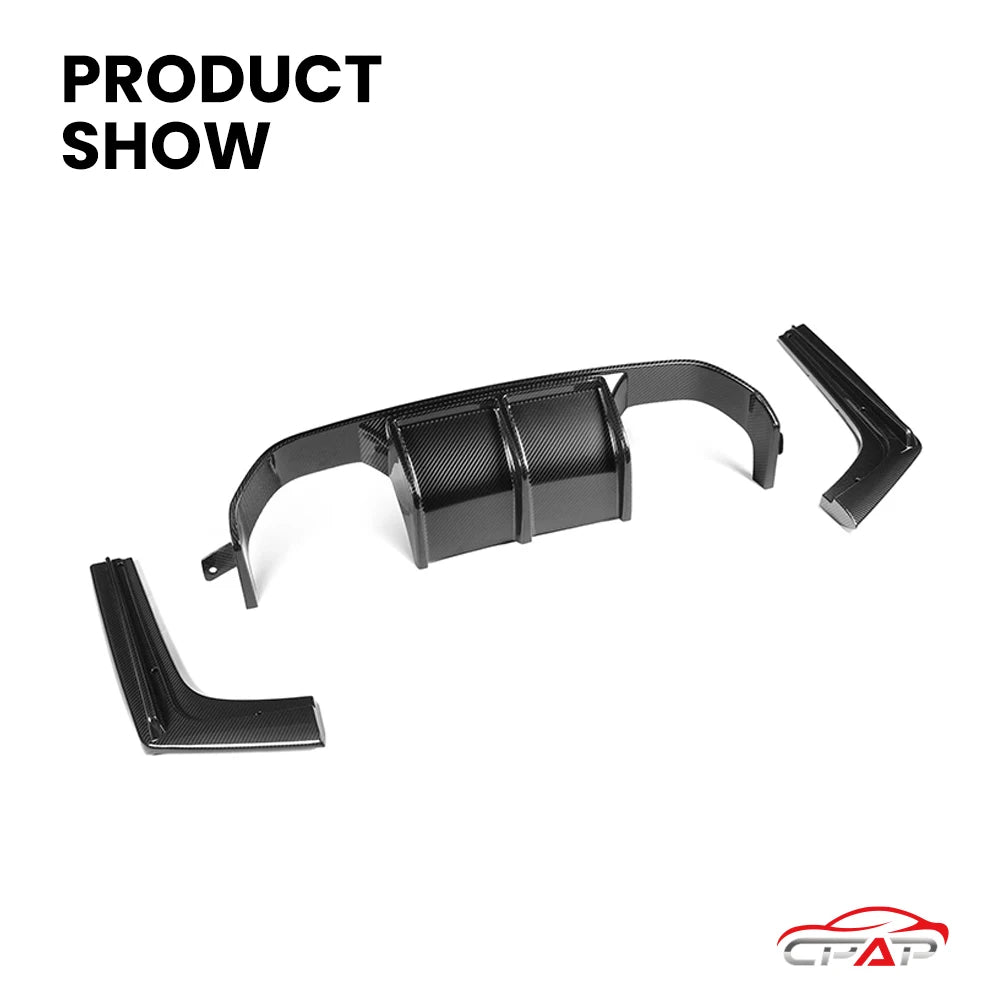 Real Dry Carbon Fiber Rear Diffuser Bumper Lip Splitter Body Kit For BMW M3 F80 M4 F82 F83 V Style 2014-2010