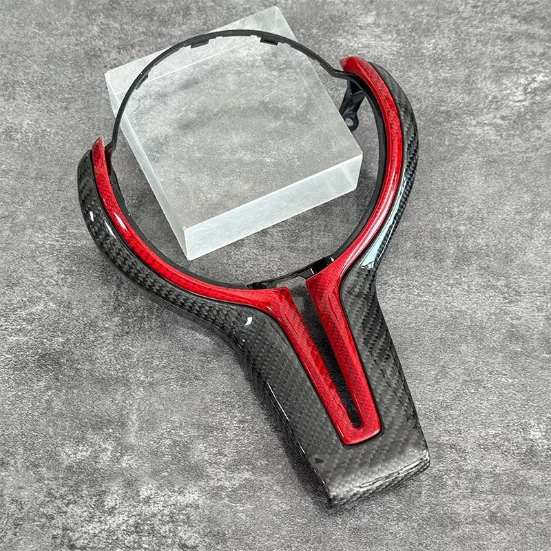 Suitable for BMW 12345 series F10 F20 F30 M2M3 M4M5 thong carbon fiber steering wheel cover with multi-color selection