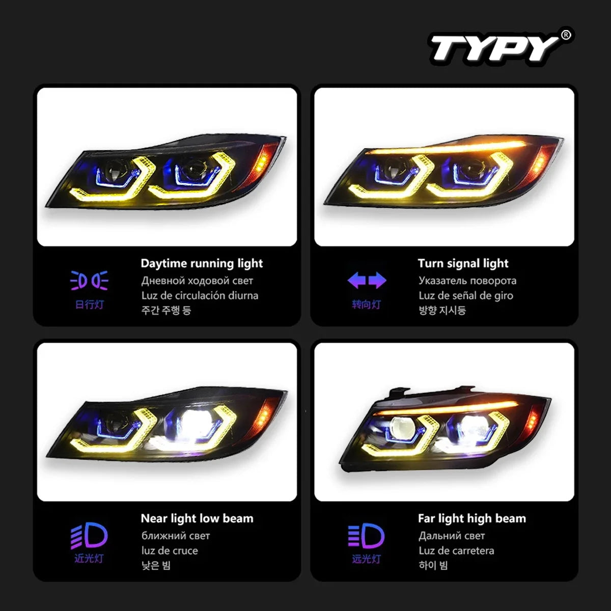 Car Lights For BMW 3 Series E90 Headlight 2005-2012 LED Projetor Head Lamp Daytime Running Light Automotive Accessories
