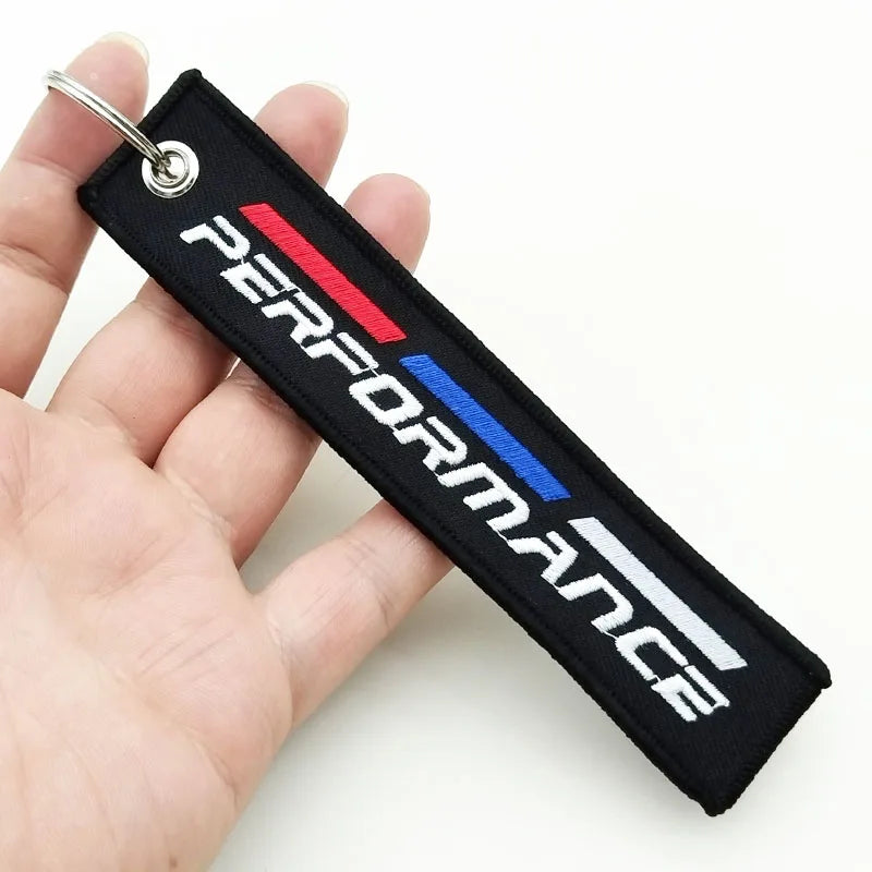 Women Man Nylon Key Ring Leather Car Keychain For BMW Performance E46 E39 E60 F10 F20 F30 F15 F16 Motorcycle Racing Accessories