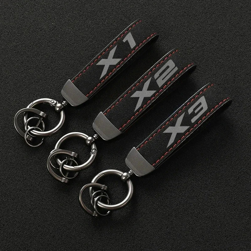 Fashion Suede Leather Car Keychain For BMW X1 X2 X3 F48 E84 U11 E83 F25 G01 X4 X5 X6 X7 E71 E70 F15 GT Auto Keychain Accessories