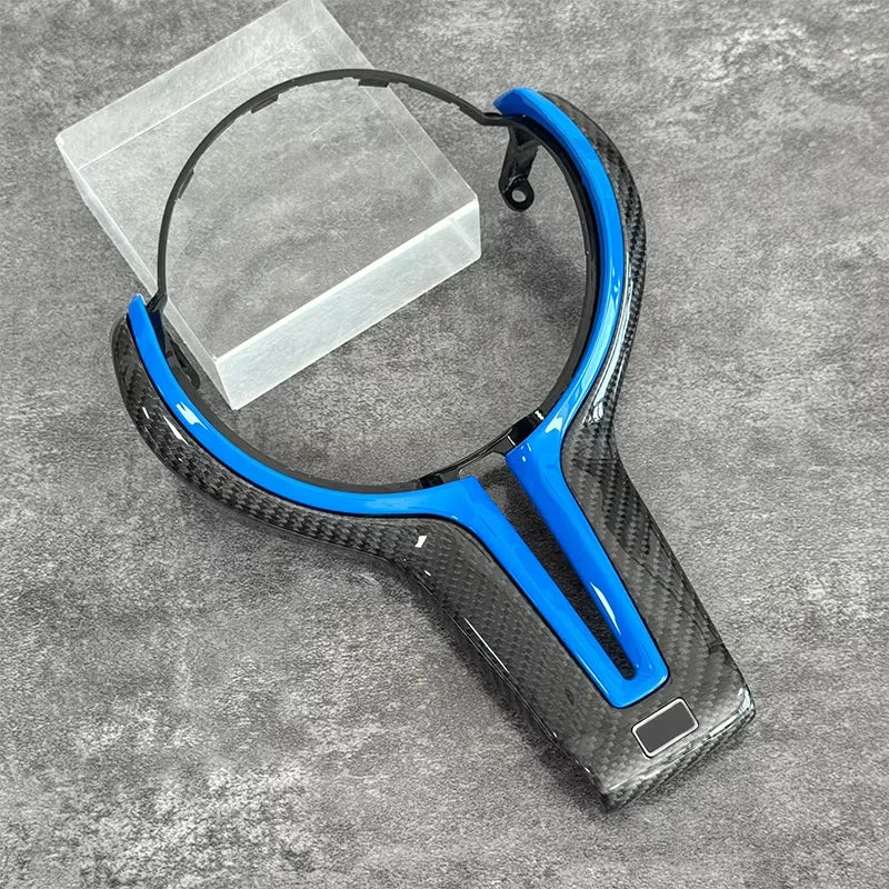 Suitable for BMW 12345 series F10 F20 F30 M2M3 M4M5 thong carbon fiber steering wheel cover with multi-color selection
