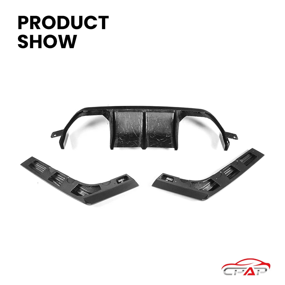 Real Dry Carbon Fiber Rear Diffuser Bumper Lip Splitter Body Kit For BMW M3 F80 M4 F82 F83 V Style 2014-2010