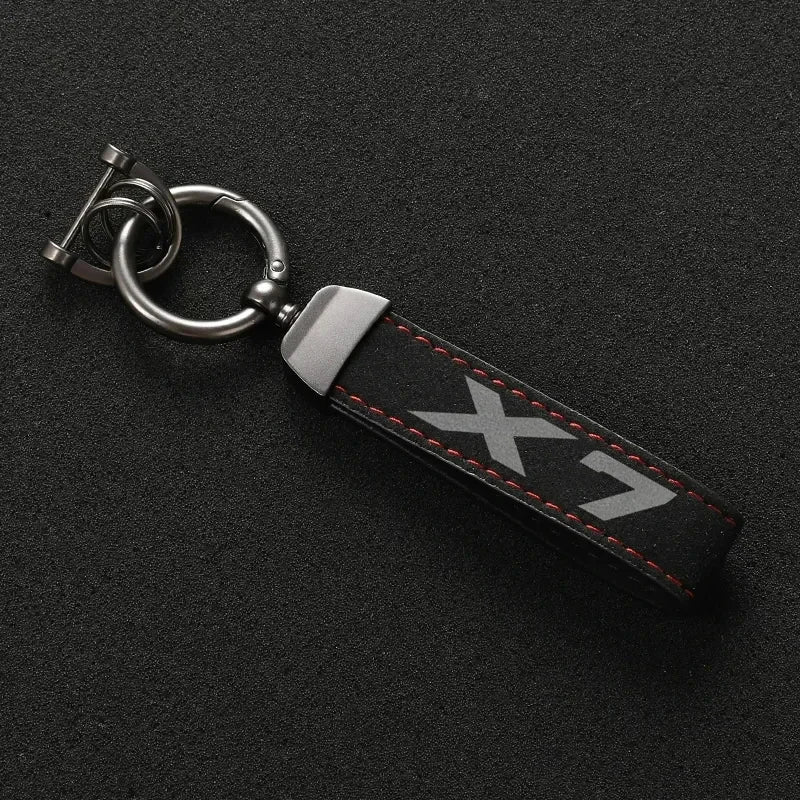 Fashion Suede Leather Car Keychain For BMW X1 X2 X3 F48 E84 U11 E83 F25 G01 X4 X5 X6 X7 E71 E70 F15 GT Auto Keychain Accessories