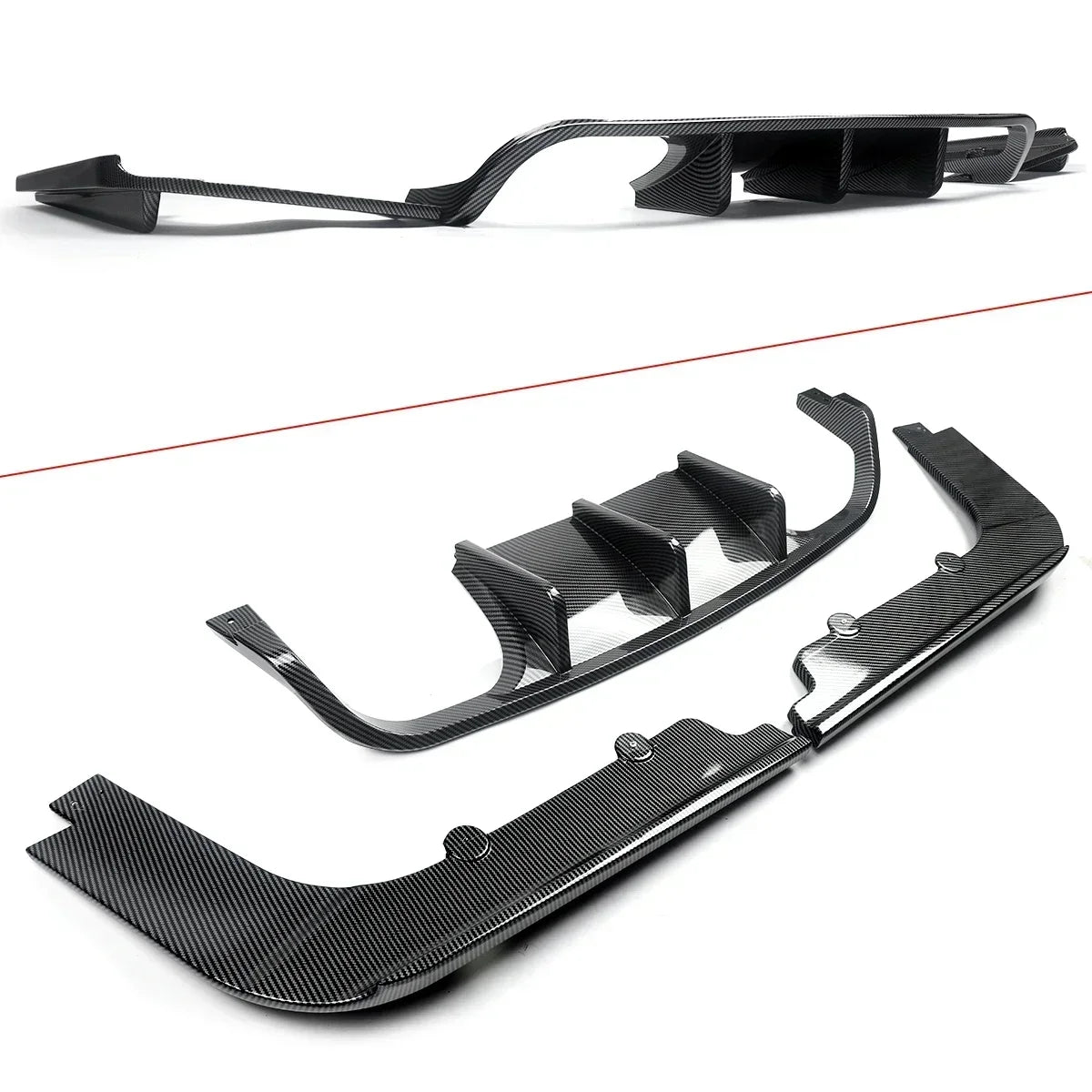 V-STYLE for BMW M3 E92 E93 Coupe Convertible 2doors Rear Bumper Diffuser Lip 2008 2009 2010 2012 2013 Carbon Fiber Look