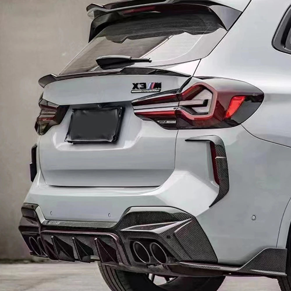 For BMW X3M F97 2022+ Real Carbon Fiber Rear Bumper Lip Diffuser Spoiler Splitters Tuning Body kit Upgrade Exterior Accessories