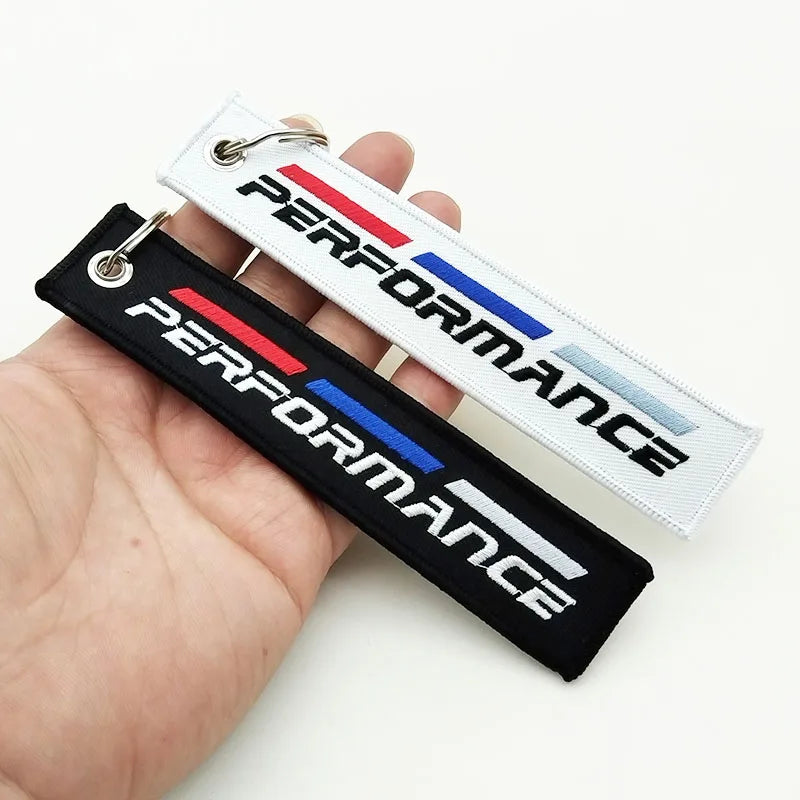 Women Man Nylon Key Ring Leather Car Keychain For BMW Performance E46 E39 E60 F10 F20 F30 F15 F16 Motorcycle Racing Accessories