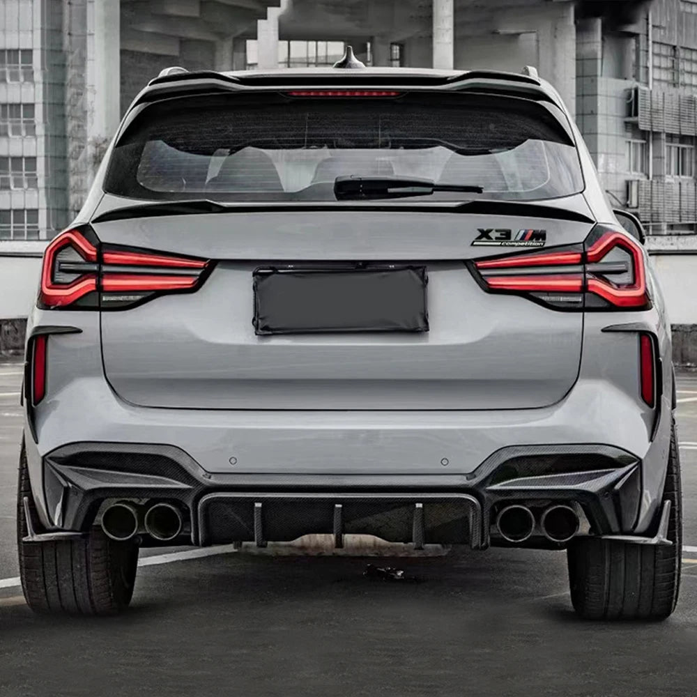 For BMW X3M F97 2022+ Real Carbon Fiber Rear Bumper Lip Diffuser Spoiler Splitters Tuning Body kit Upgrade Exterior Accessories
