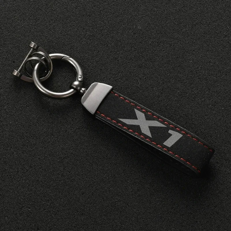 Fashion Suede Leather Car Keychain For BMW X1 X2 X3 F48 E84 U11 E83 F25 G01 X4 X5 X6 X7 E71 E70 F15 GT Auto Keychain Accessories
