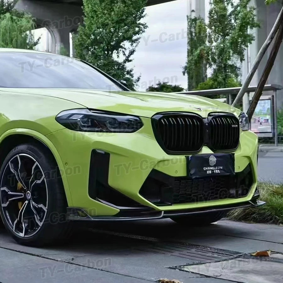 Real Carbon Fiber Front Bumper Lip Splitters For BMW X3M X4M F97 F98 LCI 2022+ Car Front Lip Chin Spoiler Guard FRP