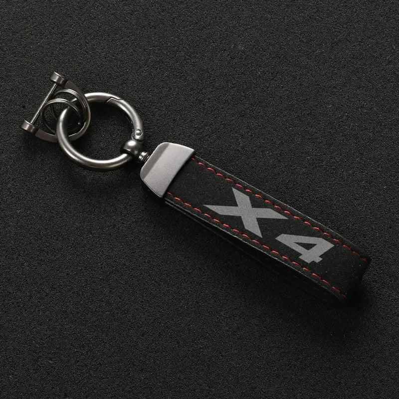 Fashion Suede Leather Car Keychain For BMW X1 X2 X3 F48 E84 U11 E83 F25 G01 X4 X5 X6 X7 E71 E70 F15 GT Auto Keychain Accessories