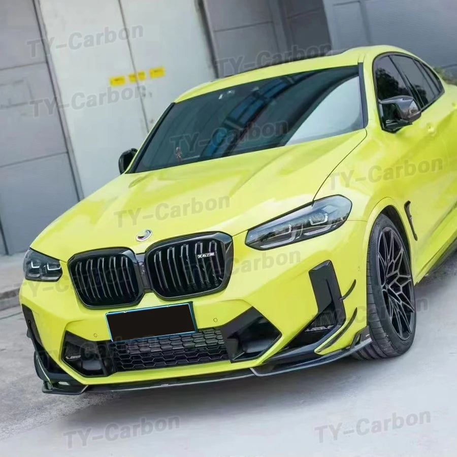 Real Carbon Fiber Front Bumper Lip Splitters For BMW X3M X4M F97 F98 LCI 2022+ Car Front Lip Chin Spoiler Guard FRP